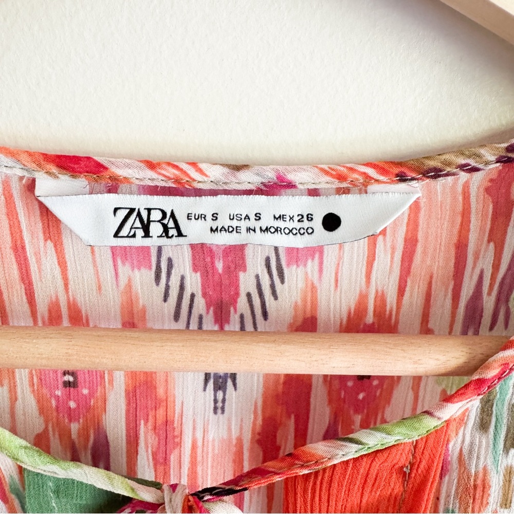 Zara Multicolor Printed Top Size Small - Picture 5 of 11